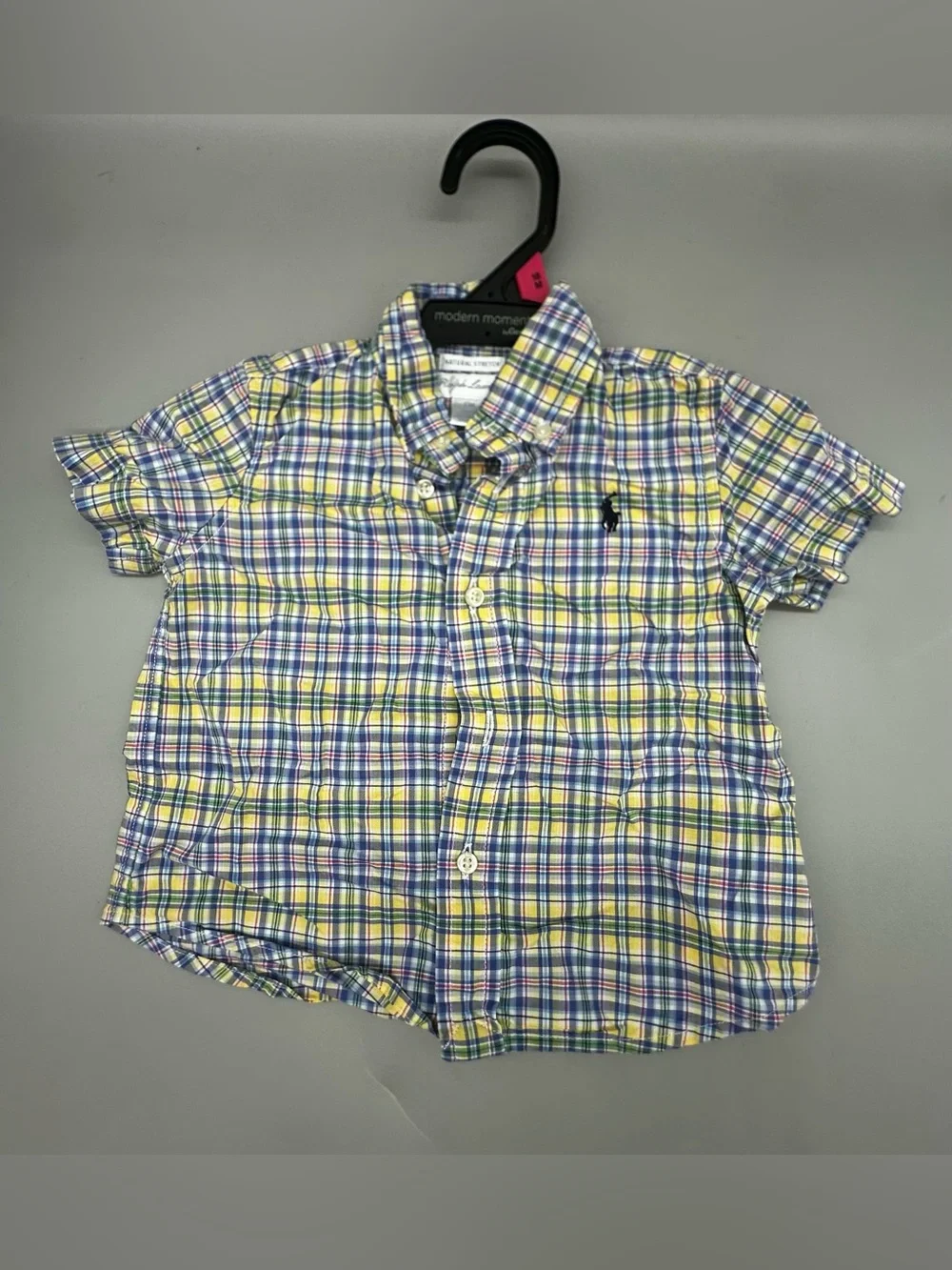 Ralph Lauren infant boys' short-sleeve plaid button-down shirt